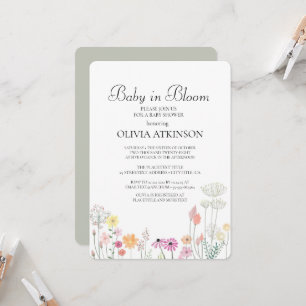 Colourful Spring Wildflower Baby Shower Invitation