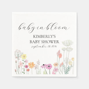 Colourful Spring Wildflower baby shower Napkin