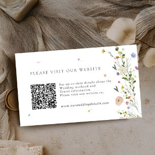 Colourful Spring Wildflower boho Wedding Details Q Enclosure Card
