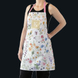 Colourful Spring Wildflower Garden Pattern Monogra Apron<br><div class="desc">This elegant design features cheerful watercolor wildflowers mixed with lush greenery foliage. Personalise the apron with your monogram or initial.</div>