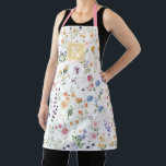 Colourful Spring Wildflower Garden Pattern Monogra Apron<br><div class="desc">This elegant design features cheerful watercolor wildflowers mixed with lush greenery foliage. Personalise the apron with your monogram or initial.</div>