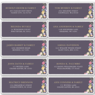Colourful Spring Wildflower Guest Address Label