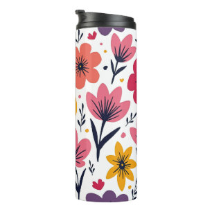 Colourful Spring Wildflower Meadow Botanical Thermal Tumbler