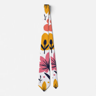 Colourful Spring Wildflower Meadow Botanical Tie