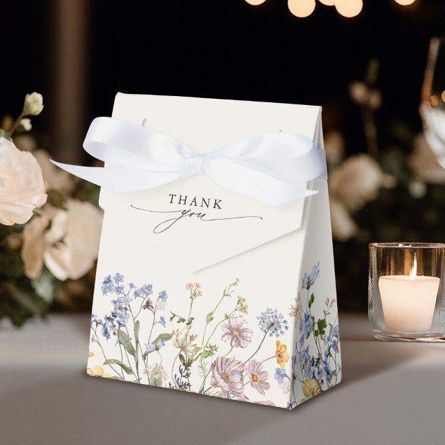 Colourful Spring Wildflower Meadow  Bridal Shower Favour Box (Colorful Spring Wildflower Meadow Bridal Shower Favor Boxes)
