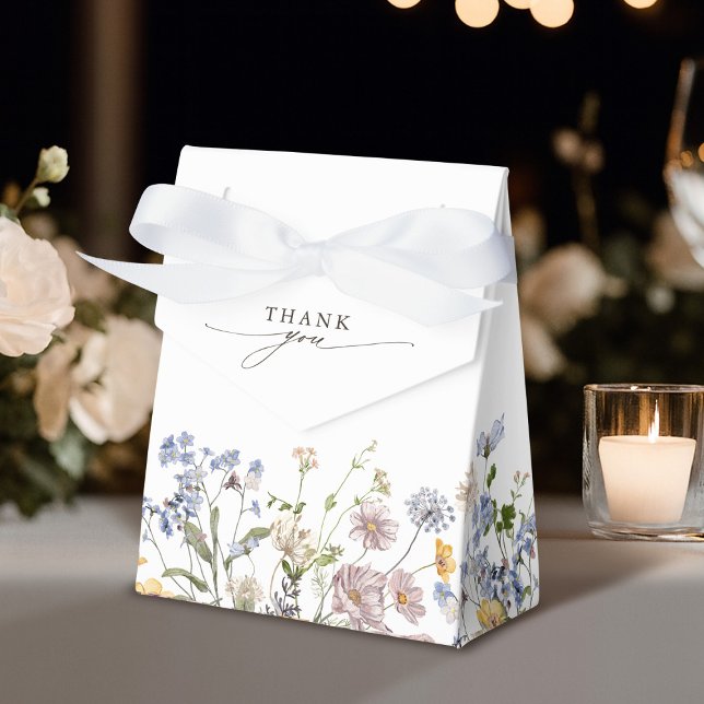 Colourful Spring Wildflower Meadow  Bridal Shower Favour Box (Colorful Spring Wildflower Meadow Bridal Shower Favor Boxes)