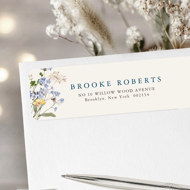 Colourful Spring Wildflower Meadow Garden Address Return Address Label (Colorful Spring Wildflower Meadow Garden Address Label)