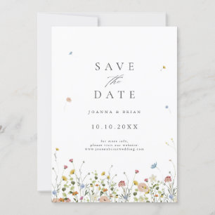 Colourful Spring Wildflower Meadow Garden QR Code  Save The Date