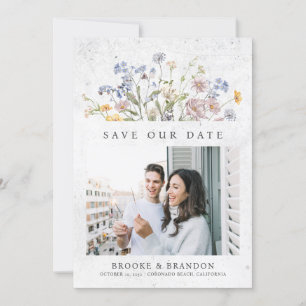 Colourful Spring Wildflower Meadow Garden QR Code  Save The Date