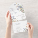 Colourful Spring Wildflower Meadow Garden Wedding  All In One Invitation<br><div class="desc">Capture the beauty of nature on your special day with our exquisite wildflower watercolor all in one wedding invitations. Elegant, unique, and blooming with love. Use the text fields to personalise your design with your own wording and details. If you want to change the font style, colour or text placement,...</div>