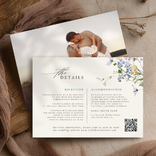 Colourful Spring Wildflower Meadow Garden Wedding  Enclosure Card