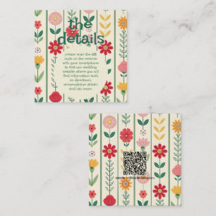 Colourful Spring Wildflower Meadow Garden Wedding Enclosure Card