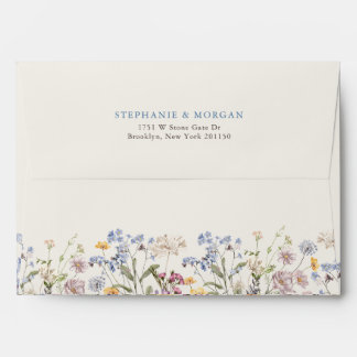 Colourful Spring Wildflower Meadow Garden Wedding  Envelope