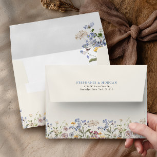 Colourful Spring Wildflower Meadow Garden Wedding  Envelope