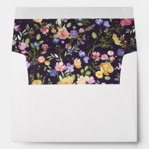 Colourful Spring Wildflower Meadow Garden Wedding  Envelope
