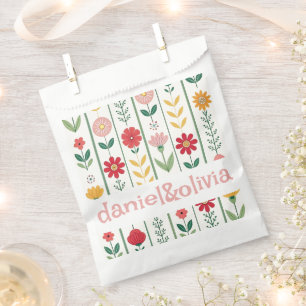 Colourful Spring Wildflower Meadow Garden Wedding Favour Bag
