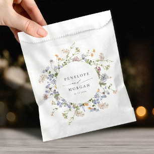 Colourful Spring Wildflower Meadow Garden Wedding Favour Bag