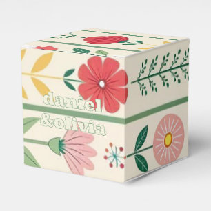 Colourful Spring Wildflower Meadow Garden Wedding Favour Box