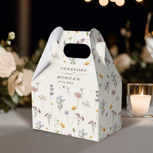 Colourful Spring Wildflower Meadow Garden Wedding Favour Box