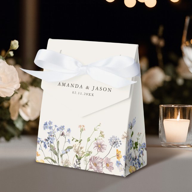 Colourful Spring Wildflower Meadow Garden Wedding  Favour Box (Colorful Spring Wildflower Meadow Garden Wedding Favor Boxes)