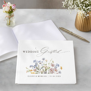 Colourful Spring Wildflower Meadow Garden Wedding Guest Book