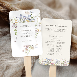 Colourful Spring Wildflower Meadow Garden wedding Hand Fan