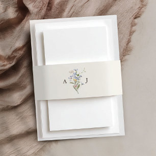 Colourful Spring Wildflower Meadow Garden Wedding Invitation Belly Band