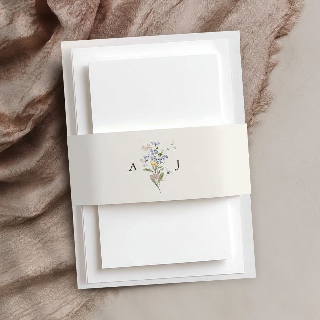 Colourful Spring Wildflower Meadow Garden Wedding  Invitation Belly Band (Colorful Spring Wildflower Meadow Garden Wedding Invitation Belly Band)