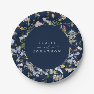 Colourful Spring Wildflower Meadow Garden Wedding Paper Plate
