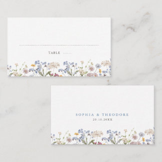 Colourful Spring Wildflower Meadow Garden Wedding  Place Card