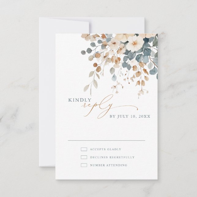 Colourful Spring Wildflower Meadow Garden Wedding RSVP Card (Front)