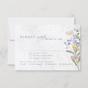 Colourful Spring Wildflower Meadow Garden Wedding  RSVP Card