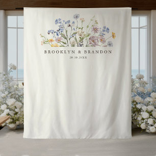 Colourful Spring Wildflower Meadow Garden Wedding  Tapestry