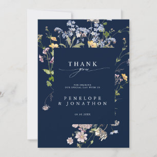 Colourful Spring Wildflower Meadow Garden Wedding Thank You Card