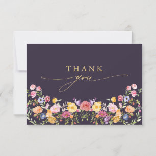 Colourful Spring Wildflower Meadow Garden Wedding Thank You Card