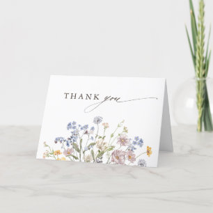 Colourful Spring Wildflower Meadow Garden Wedding Thank You Card