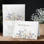 Colourful Spring Wildflower Meadow Garden Wedding Thank You Card<br><div class="desc">Capture the beauty of nature on your special day with our exquisite wildflower watercolor floral wedding thank you card. Elegant, unique, and blooming with love. Use the text fields to personalise your design with your own wording and details. If you want to change the font style, colour or text placement,...</div>