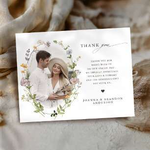 Colourful Spring Wildflower Meadow Garden Wedding  Thank You Card