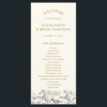 Colourful Spring Wildflower Meadow Gold Wedding  Program<br><div class="desc">Capture the beauty of nature on your special day with our exquisite wildflower watercolor wedding program. Elegant, unique, and blooming with love. Use the text fields to personalise your design with your own wording and details. If you want to change the font style, colour or text placement, simply click the...</div>