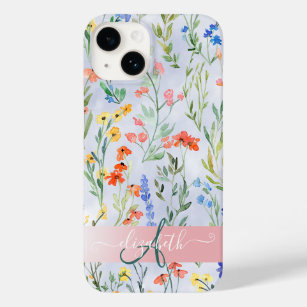 Colourful Spring Wildflower Meadow Monogram    Case-Mate iPhone 14 Case