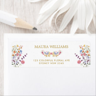 Colourful Spring Wildflower Meadow Return Address Label