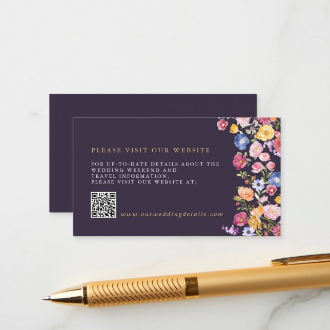 Colourful Spring Wildflower Meadow Website Details Enclosure Card (Front/Back In Situ)