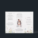 Colourful Spring Wildflower Meadow  Wedding Progra<br><div class="desc">Celebrate your special day with this elegant wildflower wedding program card, featuring delicate watercolor florals and modern script typography. The soft floral border, minimalist layout, and pastel colour palette make it perfect for garden weddings, outdoor ceremonies, spring or summer celebrations, and boho or rustic themes. Fully customisable with your personal...</div>