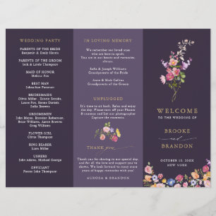 Colourful Spring Wildflower Meadow  Wedding Progra