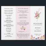 Colourful Spring Wildflower Meadow  Wedding Progra<br><div class="desc">Make your wedding day unforgettable with our beautifully crafted, floral wedding program. The delicate pastel flower wreath brings a romantic, garden-inspired touch to your celebration. Personalise the card with your own text, and easily adjust the font style, colour, and layout to suit your taste by clicking the 'Customise Further' button....</div>