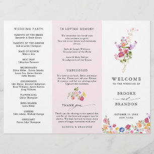 Colourful Spring Wildflower Meadow Wedding Progra