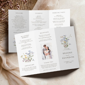 Colourful Spring Wildflower Meadow Wedding Progra