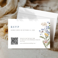 Colourful Spring Wildflower Meadow Wedding QR Code
