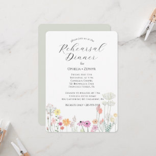 Colourful Spring Wildflower Rehearsal Dinner  Invitation