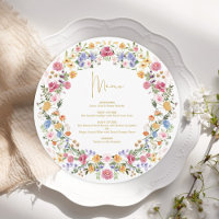 Colourful Spring Wildflower Round Charger Plate